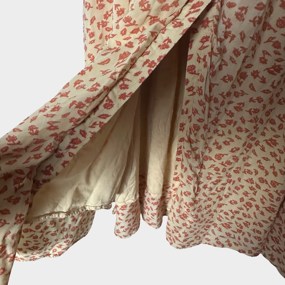 Free People Floral Button Front Midi Skirt Small Cottage Festival Boho - Picture 5 of 9